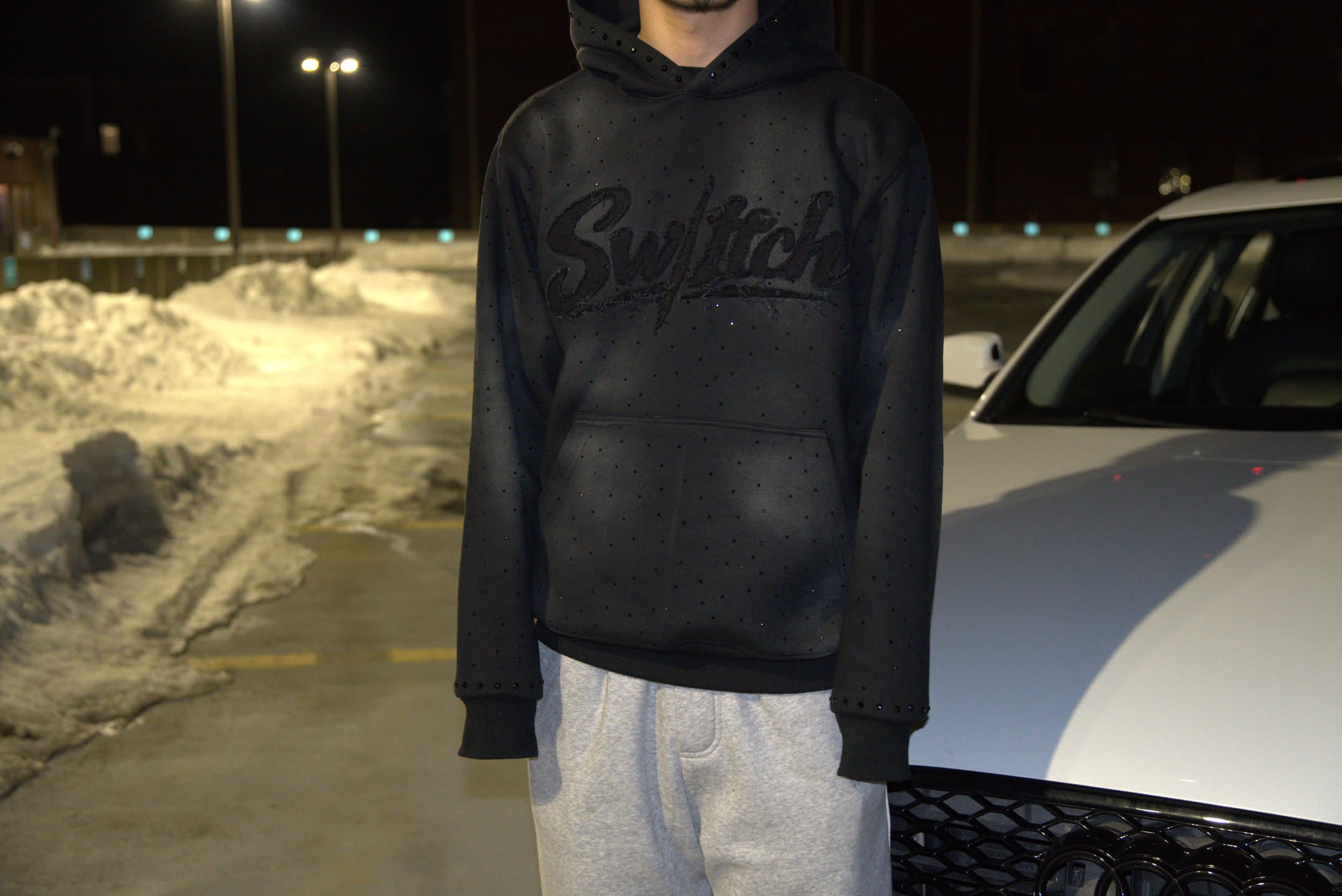 Switch Hoodie Black V2 Rhinestone