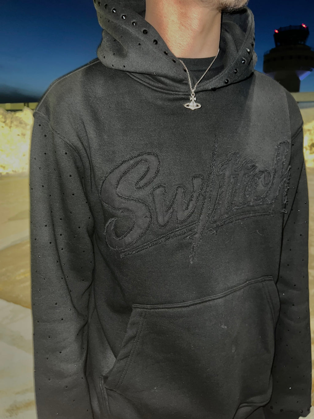 Switch Hoodie Black V1 Rhinestone
