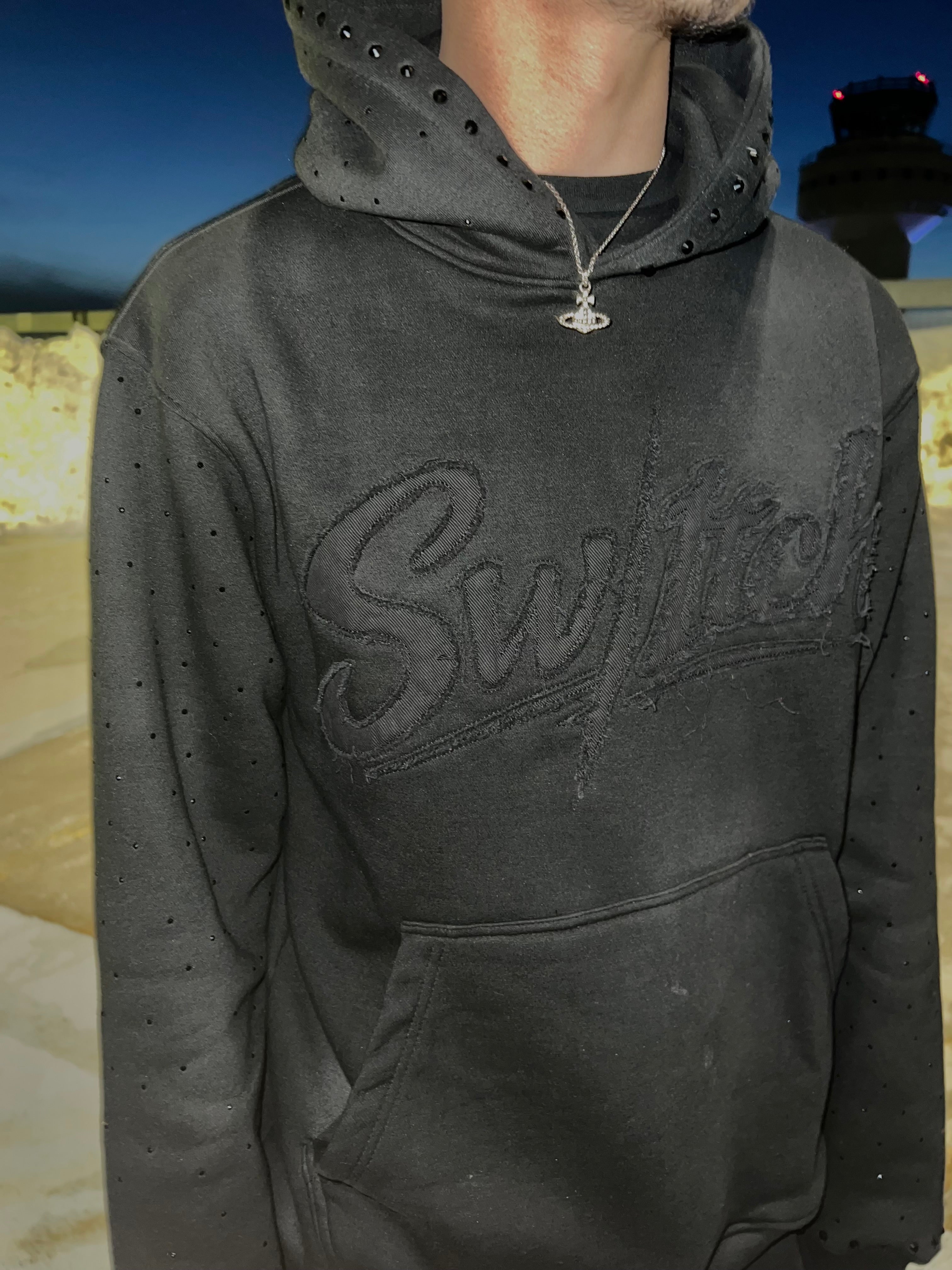 Switch Hoodie Black V1 Rhinestone