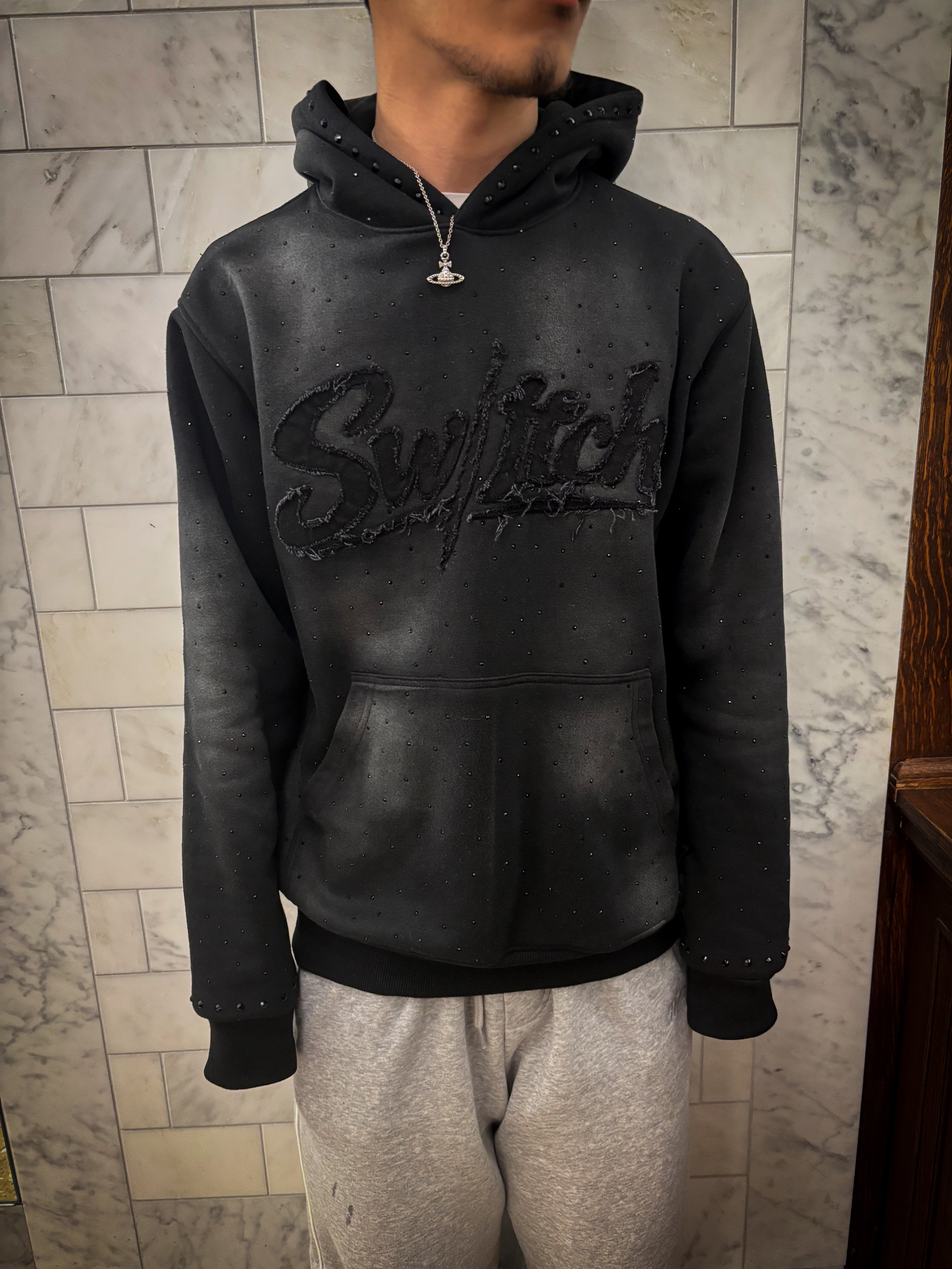Switch Hoodie Black V2 Rhinestone